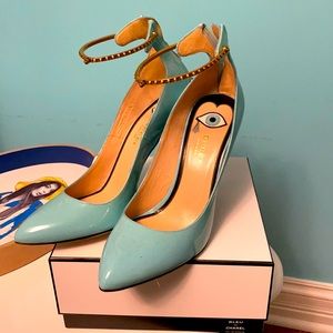 Teal Gucci heels